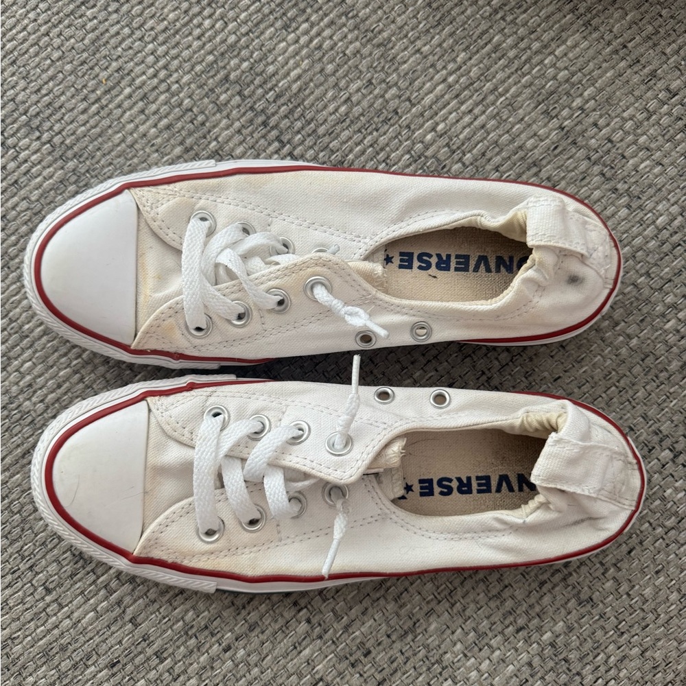 Converse Off-White Canvas Sneakers Size 7